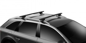 Thule Evo WingBar 7104 BLACK | Aerodynamiczny bagażnik dachowy — bardzo cicha jazda, łatwa instalacja akcesoriów i maksymalna ilość miejsca na bagaż.